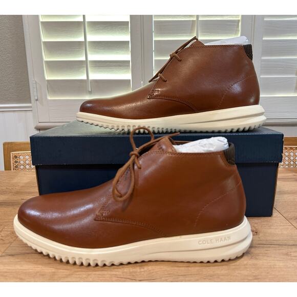 Cole Haan Men's Grand+Chukka Boots British Tan Leather Size 11.5 NIB Lightweight - Picture 3 of 14